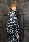 Alien print jacket reversible handmade UFO fleece in black