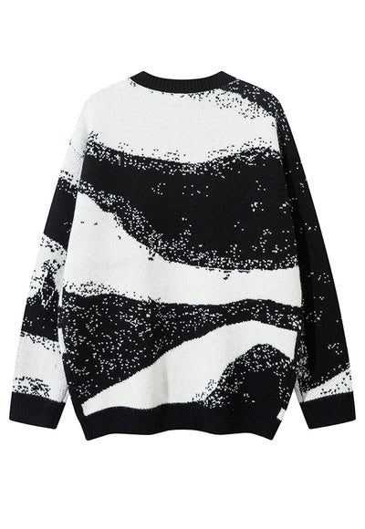 Abstract sweater geometric knitted jumper space print top