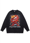 Robot sweater knit distressed jumper Transformer top grey