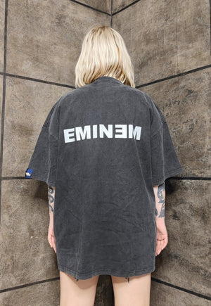 Eminem tshirt premium vintage wash grunge rapper tee in grey