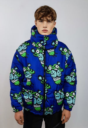 Panther bomber reversible jacket detachable cartoon puffer