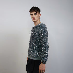 Silver sequin sweatshirt glitter top sparkle jumper party