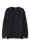 Ripped sweater knitted distressed jumper shredded top black