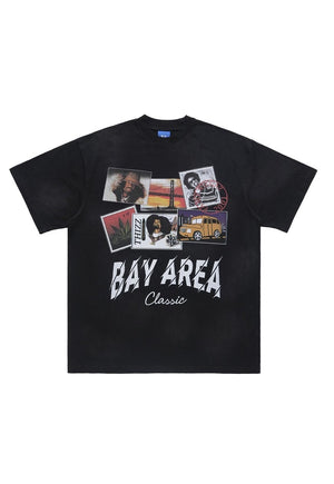 San Francisco t-shirt Bay area tee retro American top black