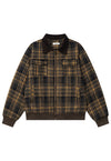 Brown check utility aviator jacket plaid preppy bomber