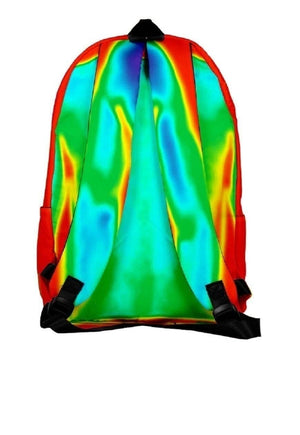 Thermal print backpack raver bag male body rucksack in blue