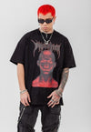 Gothic print t-shirt punk grunge monster tee raver top black