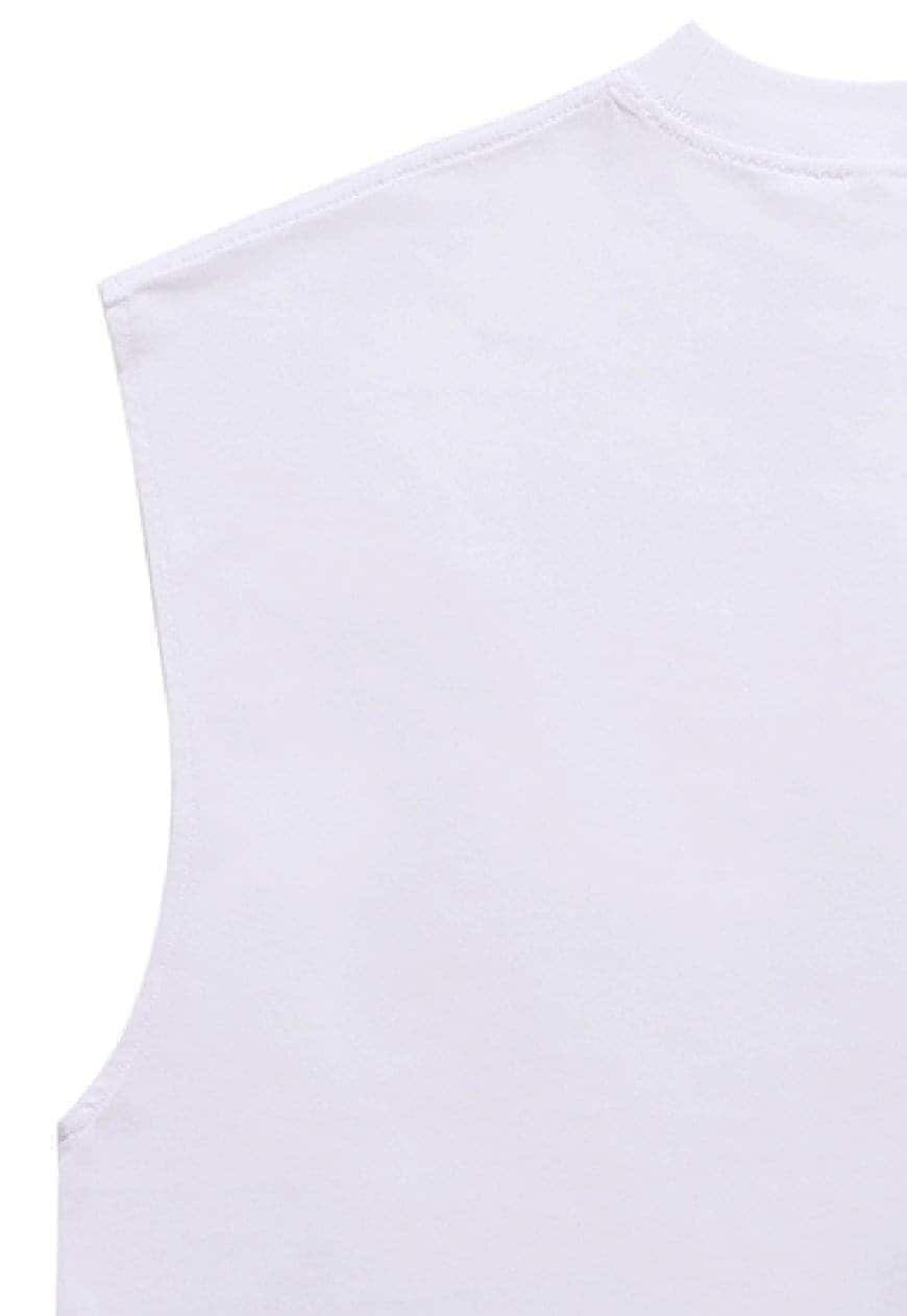 Eye print tank top surfer sleeveless tee retro punk vest top