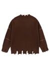 Gaga sweater pop art jumper distressed graffiti top brown