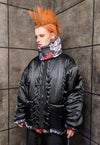 Tiger bomber jacket detachable animal print puffer in purple