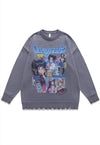 New Jeans sweater Anime knit distressed Korean jumper black