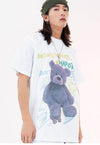 Teddy print t-shirt grunge bear tee skater slogan top black