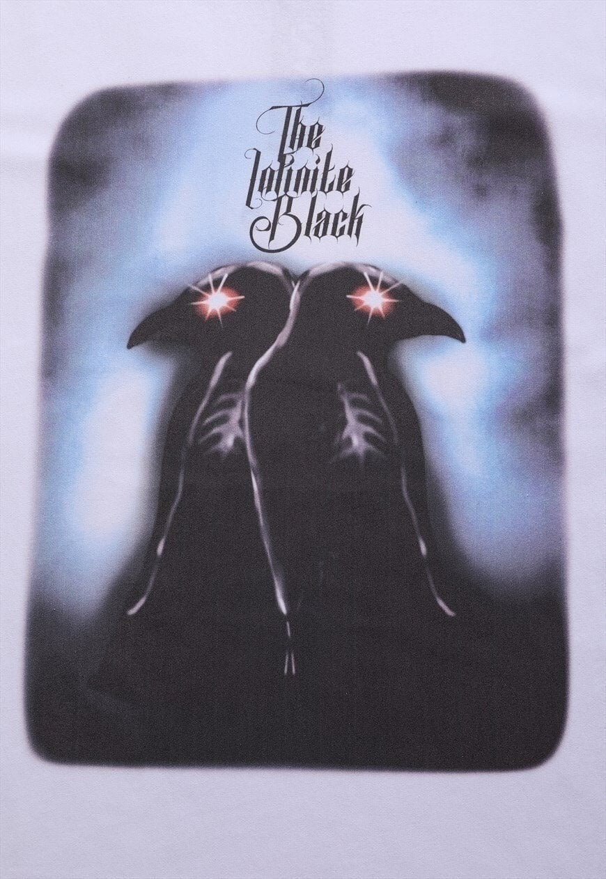 Crow print t-shirt Gothic bird tee grunge top in black