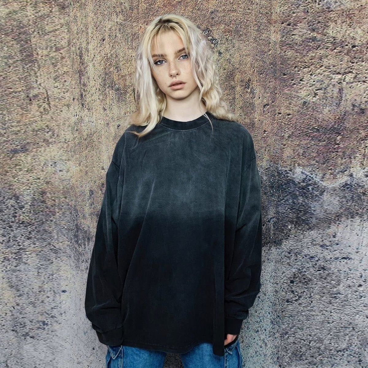 American Psycho t-shirt vintage movie top psychedelic print jumper retro grunge tee cult pullover in vintage grey