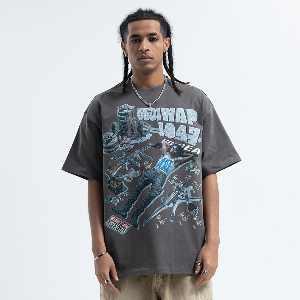 Rapper t-shirt 00s hip-hop tee gangster top in black