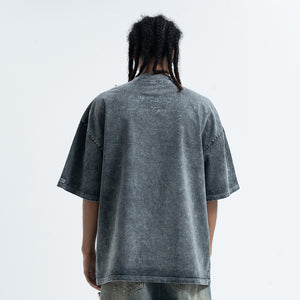 Anarchy t-shirt Punk top pentagram print tee in grey