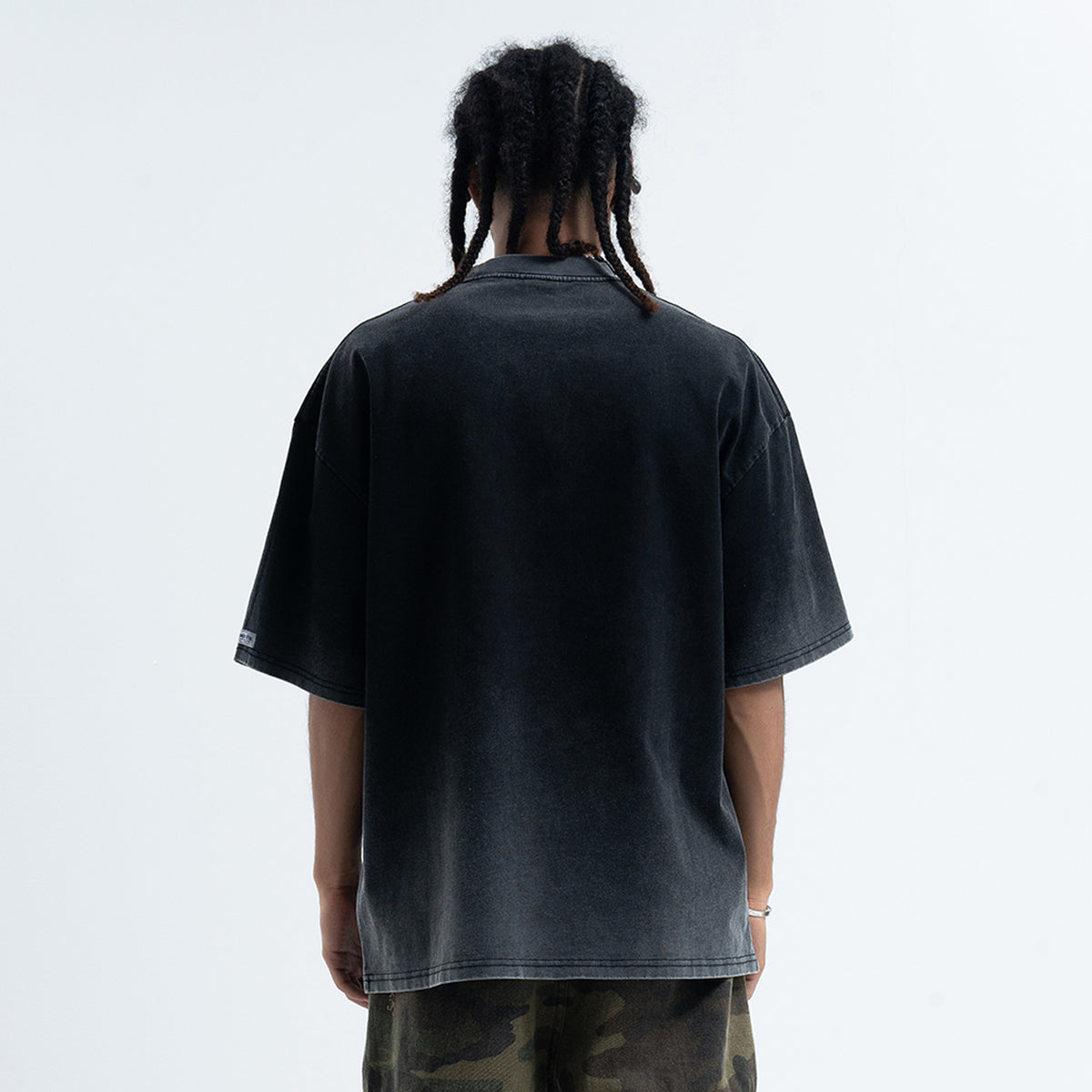 Cyberpunk t-shirt psychedelic print top raver tee in black