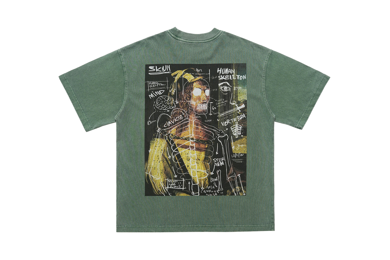 Mona Lisa t-shirt graffiti tee creepy top grunge jumper in green