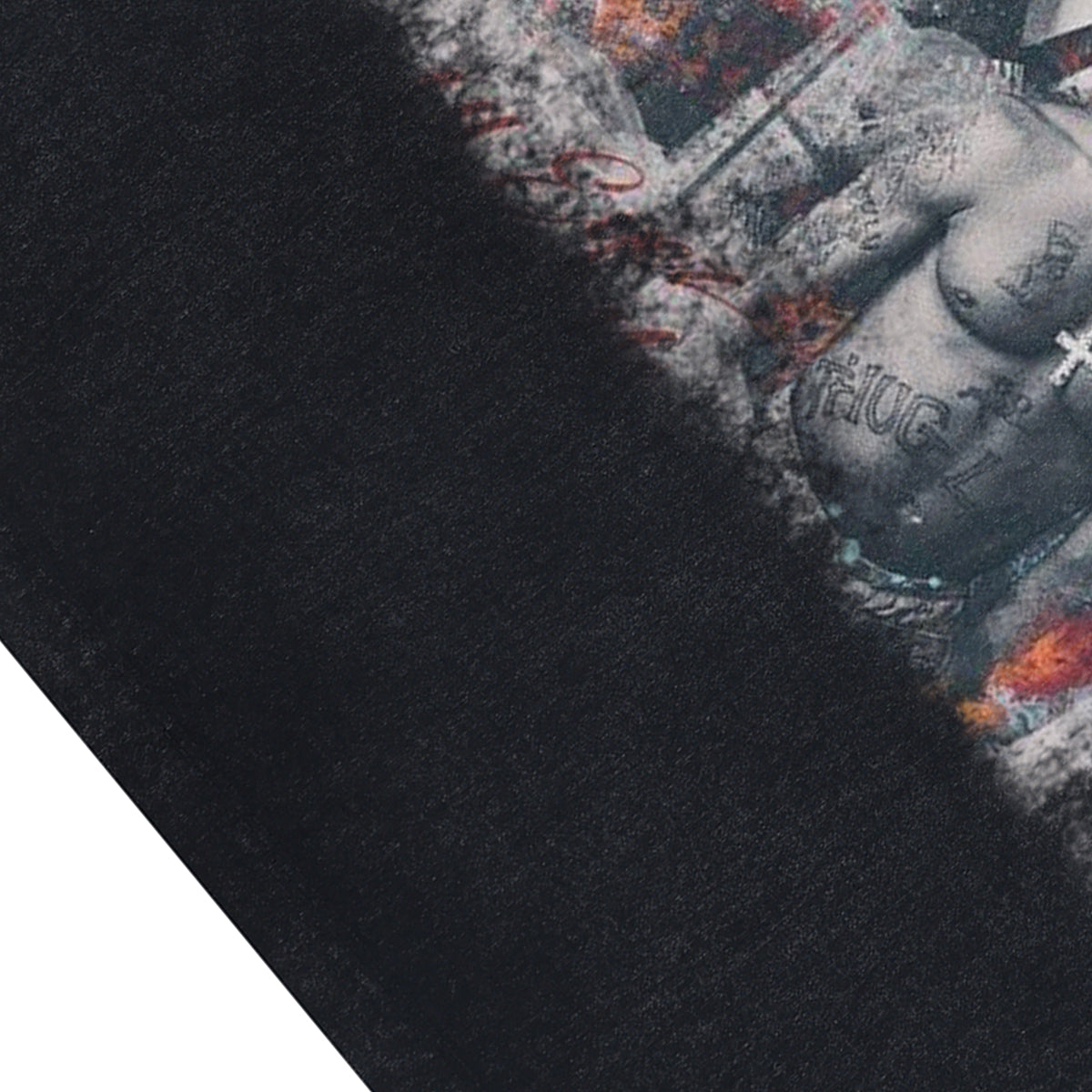 Tupac sleeveless t-shirt vintage rapper vest retro hip-hop tank top in acid wash black