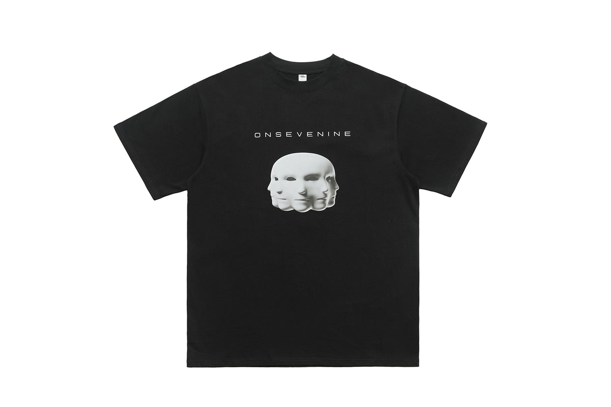 psychedelic t-shirt creepy sculpture top grunge painting tee in white