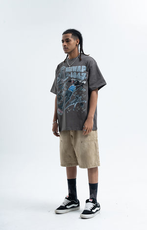 Rapper t-shirt 00s hip-hop tee gangster top in black