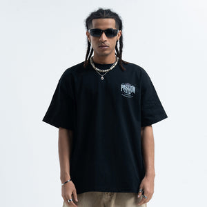 Passion slogan t-shirt grunge punk top rocker tee in black