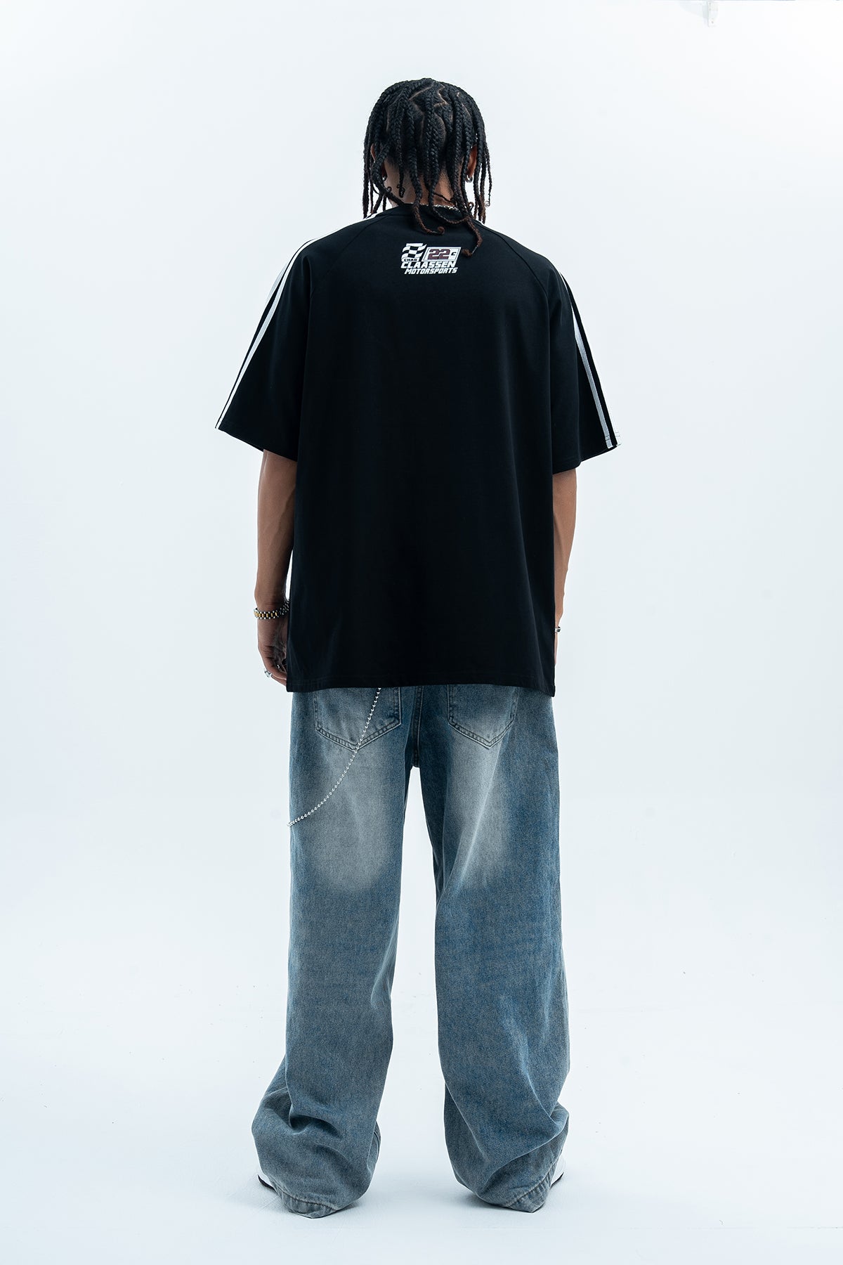 Racing t-shirt 22 number top motorsports tee in white