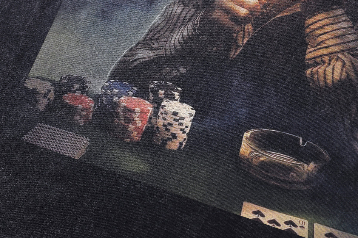 Tattoo t-shirt cat print tee retro poster top in vintage grey