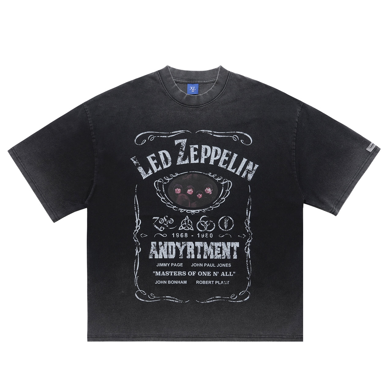Vintage Led Zeppelin t-shirt metalcore top retro rockband tee black