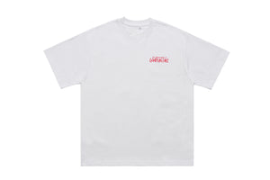 Retro movie t-shirt old cartoon top pistol print tee hip-hop jumper in White