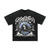 Psychedelic graffiti t-shirt hell slogan top grunge tee in black