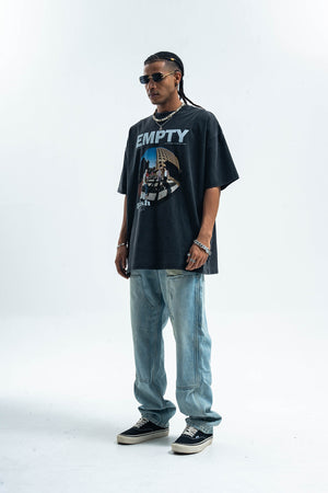 Y2K t-shirt yout print top 90s skater tee in grey