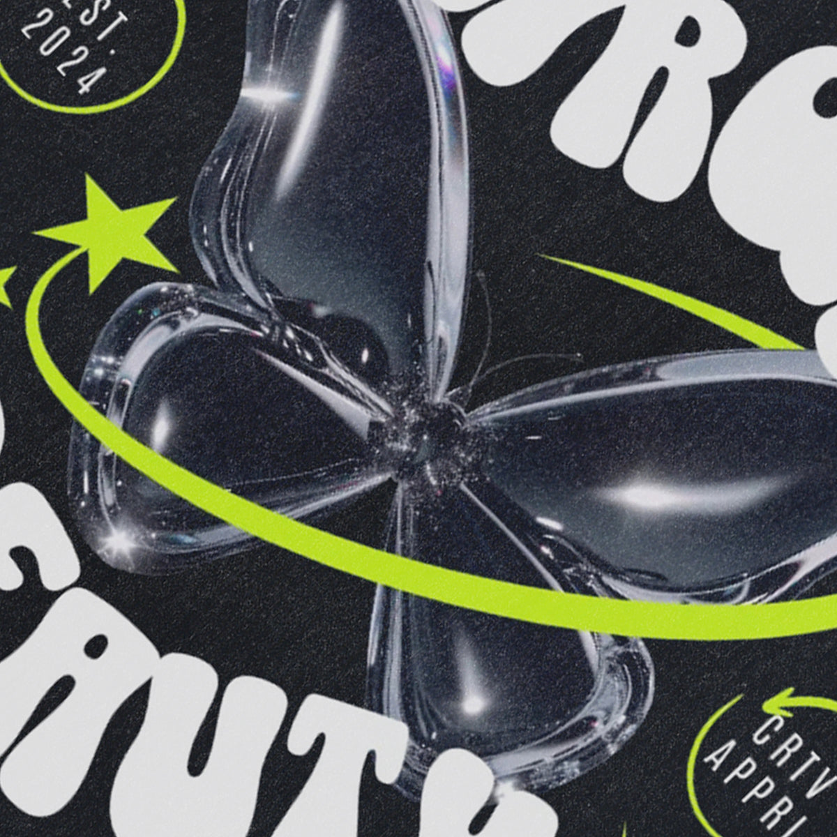 Butterfly print sleeveless t-shirt psychedelic poster surfer vest futuristic tank top in acid wash black