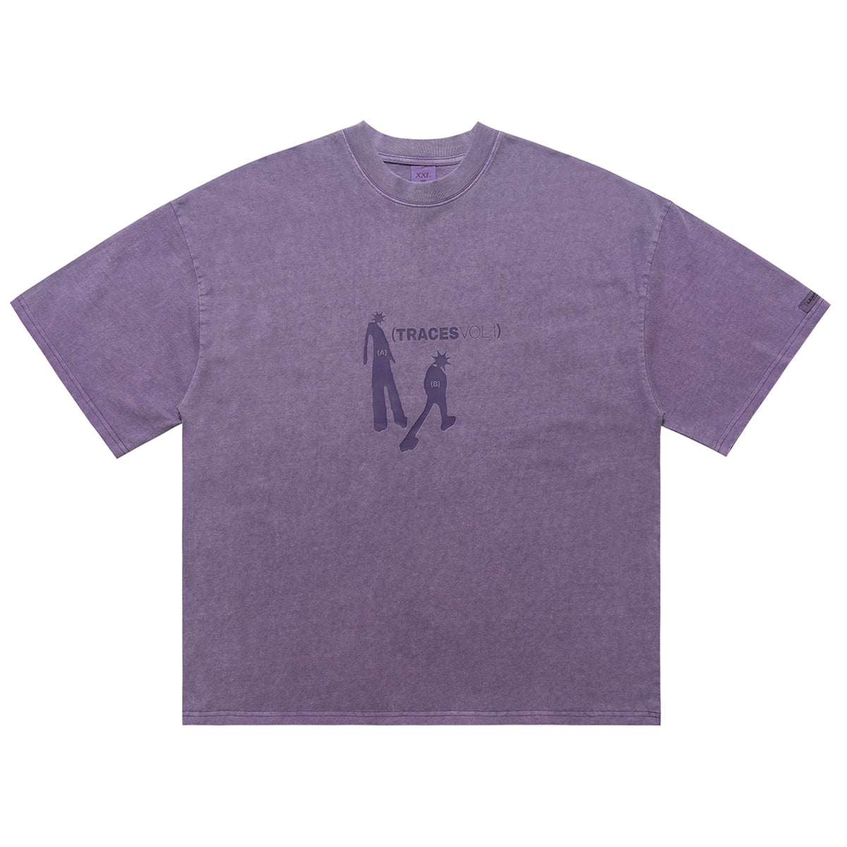 Punk print t-shirt mohawk top spiky hair tee in Purple