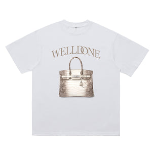 Birkin bag t-shirt 00s top Y2k tee in white