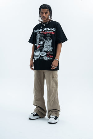 Fast food t-shirt burger print top 90s tee in white