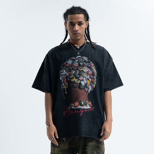 Hangover t-shirt Dennis Rodman top retro cartoon tee in black