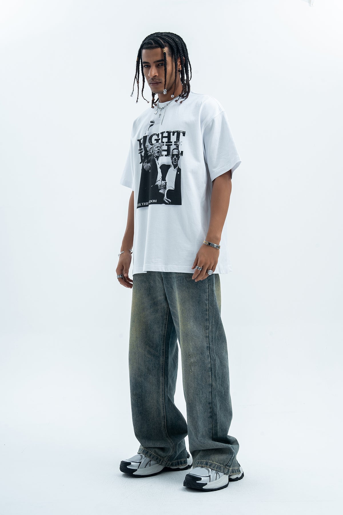 Vintage Donald Trump t-shirt fxck freedom slogan top grunge tee in white