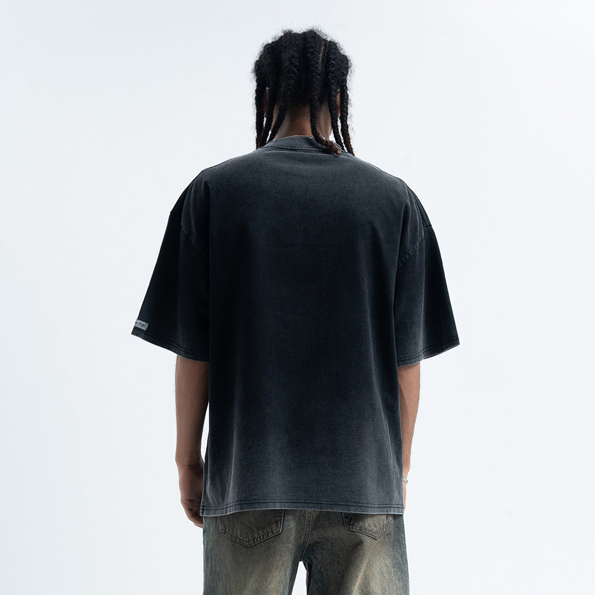 Boxer t-shirt motivational top grunge hip-hop tee in black