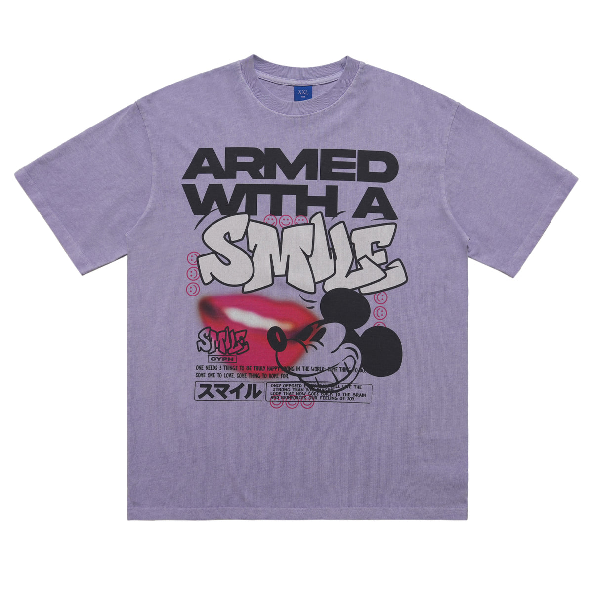 Graffiti t-shirt mouse print top grunge cartoon tee skater jumper in pink