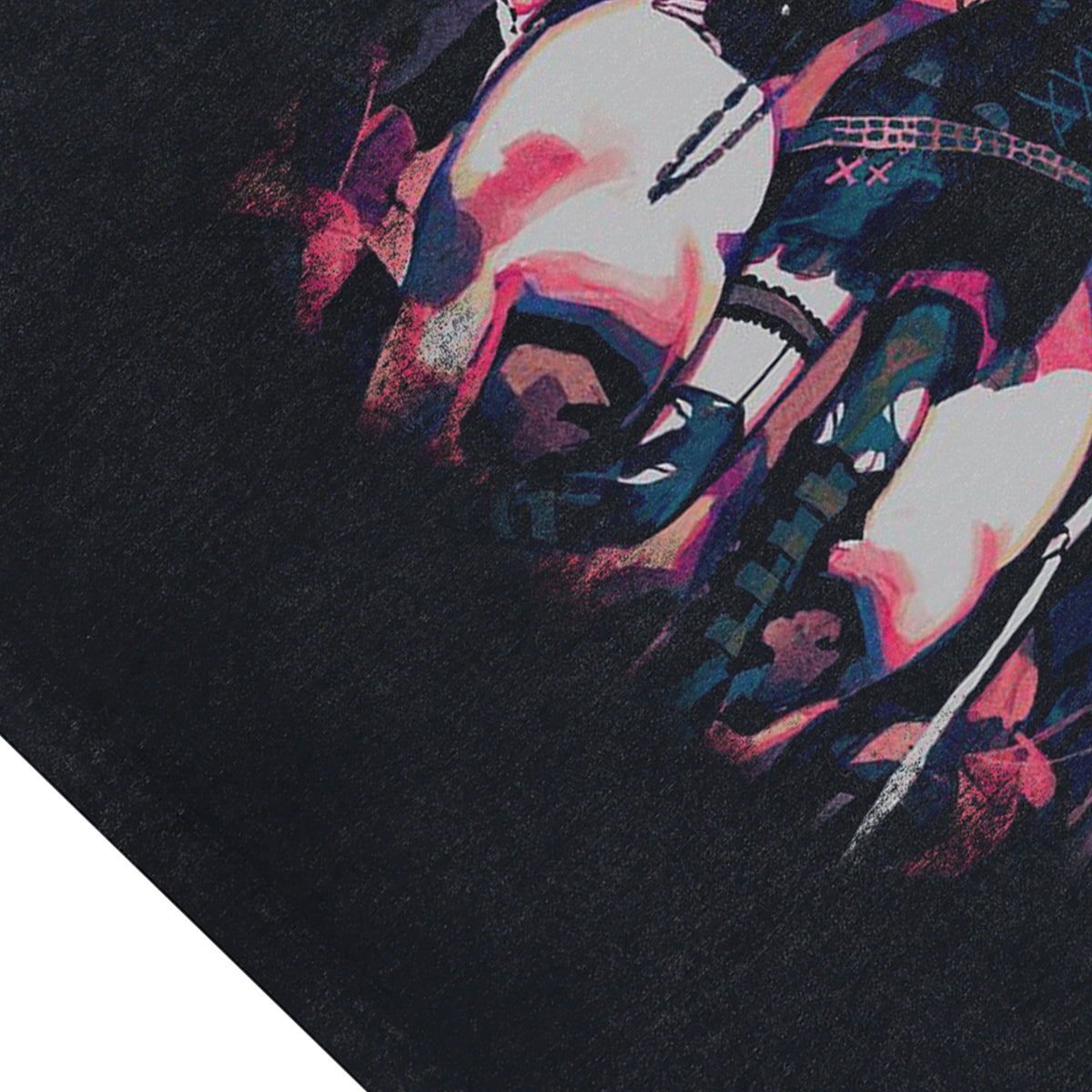 Anime girl sleeveless t-shirt Japanese poster surfer vest 00s Manga cartoon tank top in acid wash black