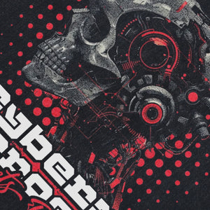 Cyberpunk sleeveless t-shirt skull print surfer vest futuristic bones tank top in acid wash black