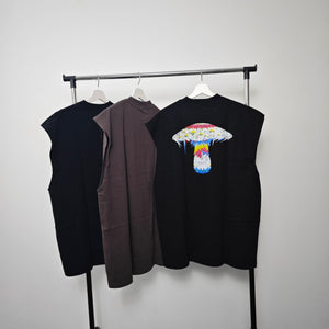 Psychedelic sleeveless t-shirt  tank top surfer vest vintage wash sample sale 3 for 2