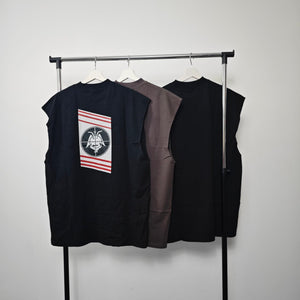 Rapper sleeveless t-shirt tank top surfer vest vintage wash sample sale 3 for 2
