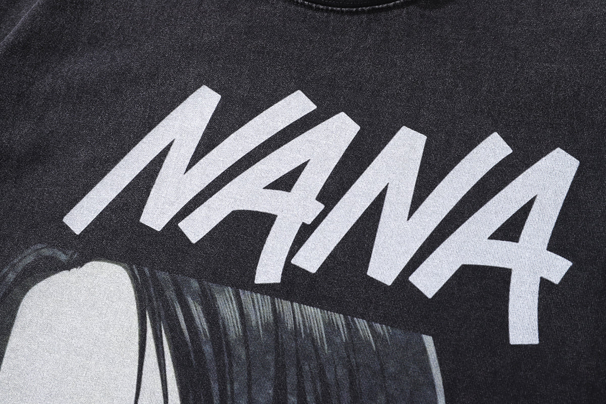 Vintage Nana t-shirt anime tee retro Japanese top in grey
