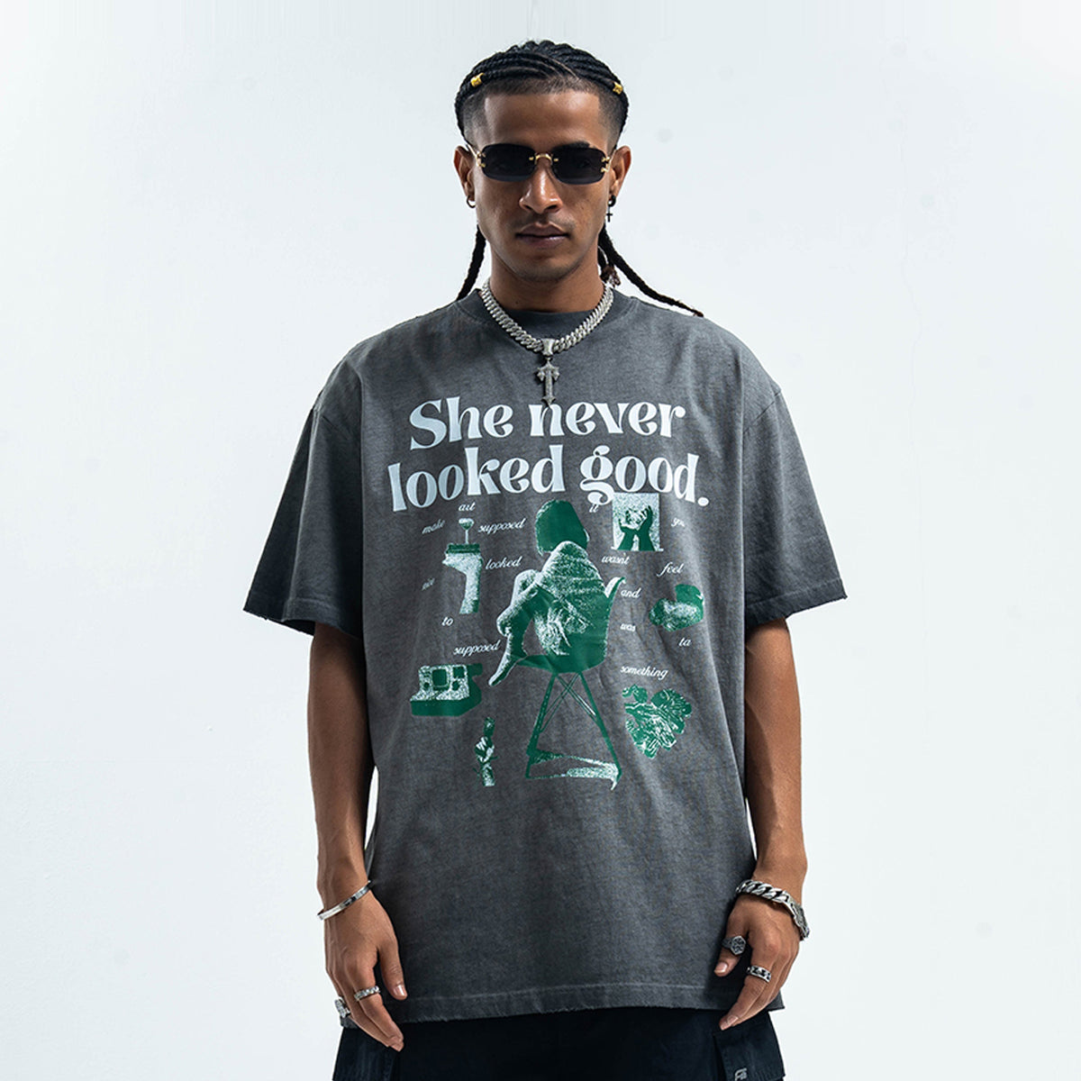 Teenager struggles t-shirt coming out of age top retro poster tee cream