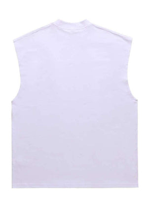 Abstract sleeveless t-shirt raver tank top retro surfer vest