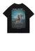 Angels print t-shirt saint tee grunge slogan top in Black