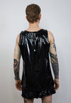 Rubber vest PU grunge top black sleeveless gothic tank top