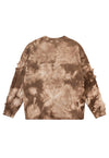 Brown tie-dye sweater cable knitted distressed grunge jumper